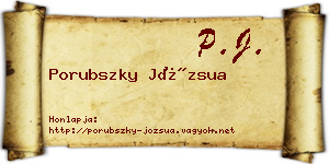 Porubszky Józsua névjegykártya